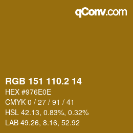 カラーコード: RGB 151 110.2 14 | qconv.com