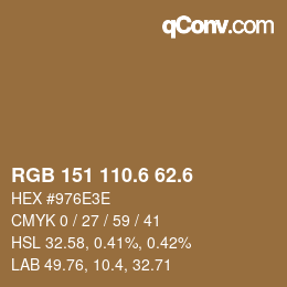カラーコード: RGB 151 110.6 62.6 | qconv.com