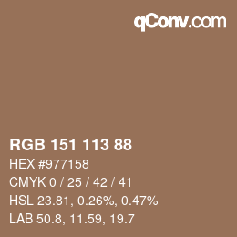 Color code: RGB 151 113 88 | qconv.com