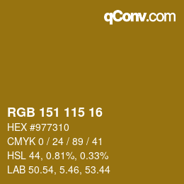 Color code: RGB 151 115 16 | qconv.com