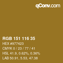 カラーコード: RGB 151 116 35 | qconv.com