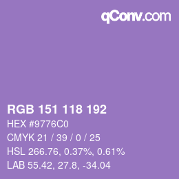 Farbcode: RGB 151 118 192 | qconv.com