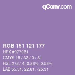 Farbcode: RGB 151 121 177 | qconv.com
