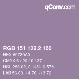 カラーコード: RGB 151 128.2 160 | qconv.com
