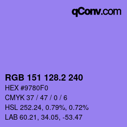カラーコード: RGB 151 128.2 240 | qconv.com
