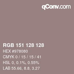 カラーコード: RGB 151 128 128 | qconv.com