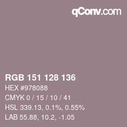 カラーコード: RGB 151 128 136 | qconv.com
