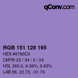 カラーコード: RGB 151 128 195 | qconv.com