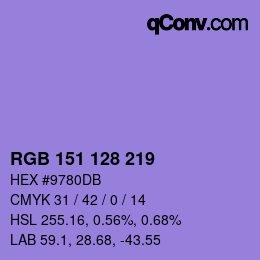 Código de color: RGB 151 128 219 | qconv.com