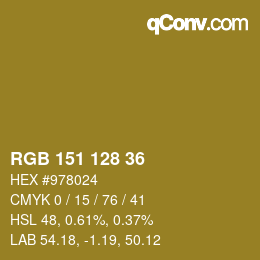 カラーコード: RGB 151 128 36 | qconv.com