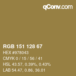 カラーコード: RGB 151 128 67 | qconv.com