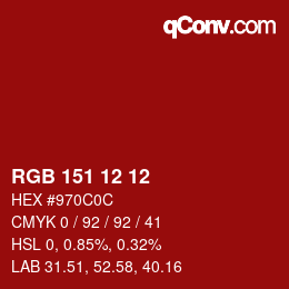 Color code: RGB 151 12 12 | qconv.com
