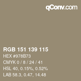 Farbcode: RGB 151 139 115 | qconv.com