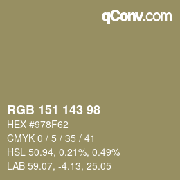 カラーコード: RGB 151 143 98 | qconv.com