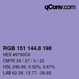 Color code: RGB 151 144.8 198 | qconv.com