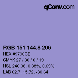 Color code: RGB 151 144.8 206 | qconv.com