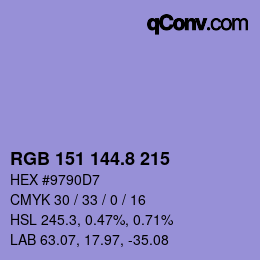 Color code: RGB 151 144.8 215 | qconv.com