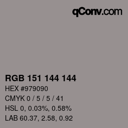 Color code: RGB 151 144 144 | qconv.com