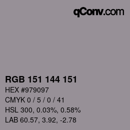 Color code: RGB 151 144 151 | qconv.com