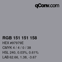 Color code: RGB 151 151 158 | qconv.com