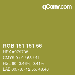 Color code: RGB 151 151 56 | qconv.com