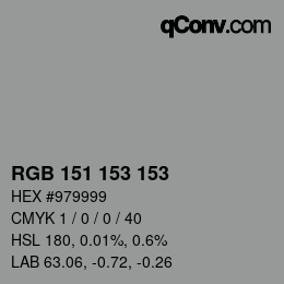 Color code: RGB 151 153 153 | qconv.com