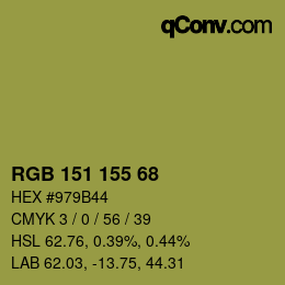 カラーコード: RGB 151 155 68 | qconv.com