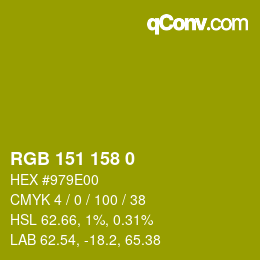 カラーコード: RGB 151 158 0 | qconv.com