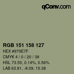 カラーコード: RGB 151 158 127 | qconv.com