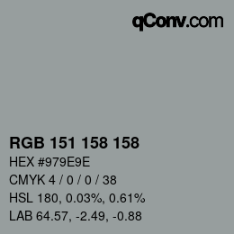 カラーコード: RGB 151 158 158 | qconv.com