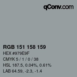 カラーコード: RGB 151 158 159 | qconv.com