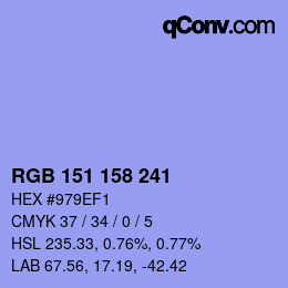 カラーコード: RGB 151 158 241 | qconv.com