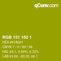 Color code: RGB 151 162 1 | qconv.com