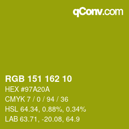Color code: RGB 151 162 10 | qconv.com