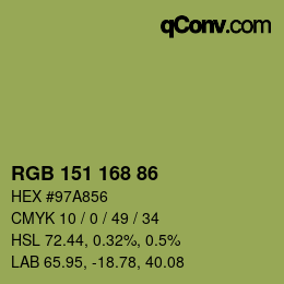 Código de color: RGB 151 168 86 | qconv.com