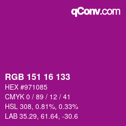 Color code: RGB 151 16 133 | qconv.com