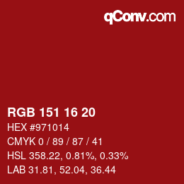 Color code: RGB 151 16 20 | qconv.com
