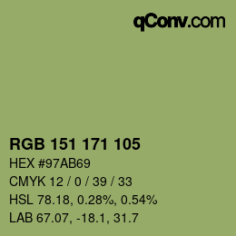 カラーコード: RGB 151 171 105 | qconv.com