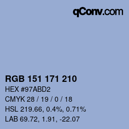 Color code: RGB 151 171 210 | qconv.com