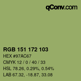 カラーコード: RGB 151 172 103 | qconv.com