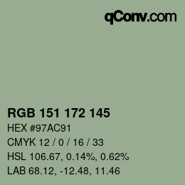 Color code: RGB 151 172 145 | qconv.com