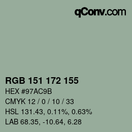Color code: RGB 151 172 155 | qconv.com