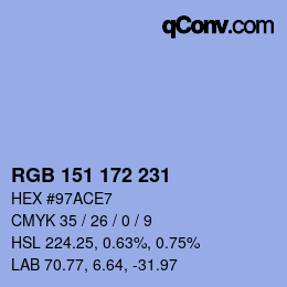 カラーコード: RGB 151 172 231 | qconv.com