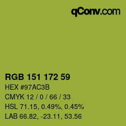 Color code: RGB 151 172 59 | qconv.com