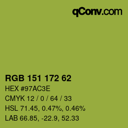 カラーコード: RGB 151 172 62 | qconv.com