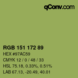 Color code: RGB 151 172 89 | qconv.com