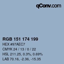 Color code: RGB 151 174 199 | qconv.com