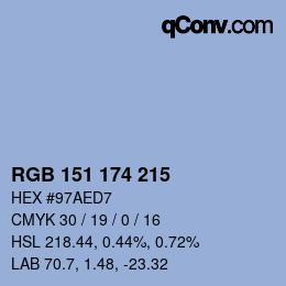 Color code: RGB 151 174 215 | qconv.com