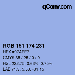 Color code: RGB 151 174 231 | qconv.com