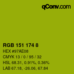 Color code: RGB 151 174 8 | qconv.com